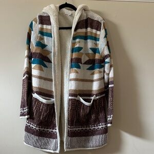 Woven Heart Ivory Plush Jacket